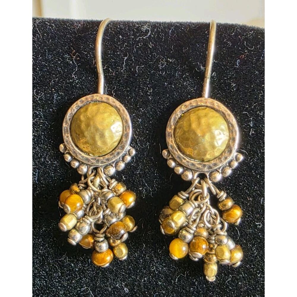1.25 Inch X .375 Inch Silpada 925 Silver Glass Bead Chandelier Pierced Earrings